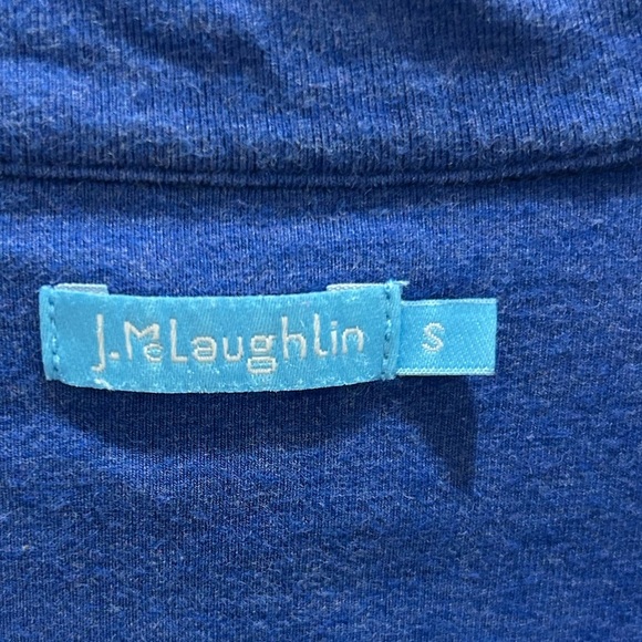 J McLaughlin mens 1/4 zip blue striped pullover top pima cotton spandex sz smal - Picture 4 of 4